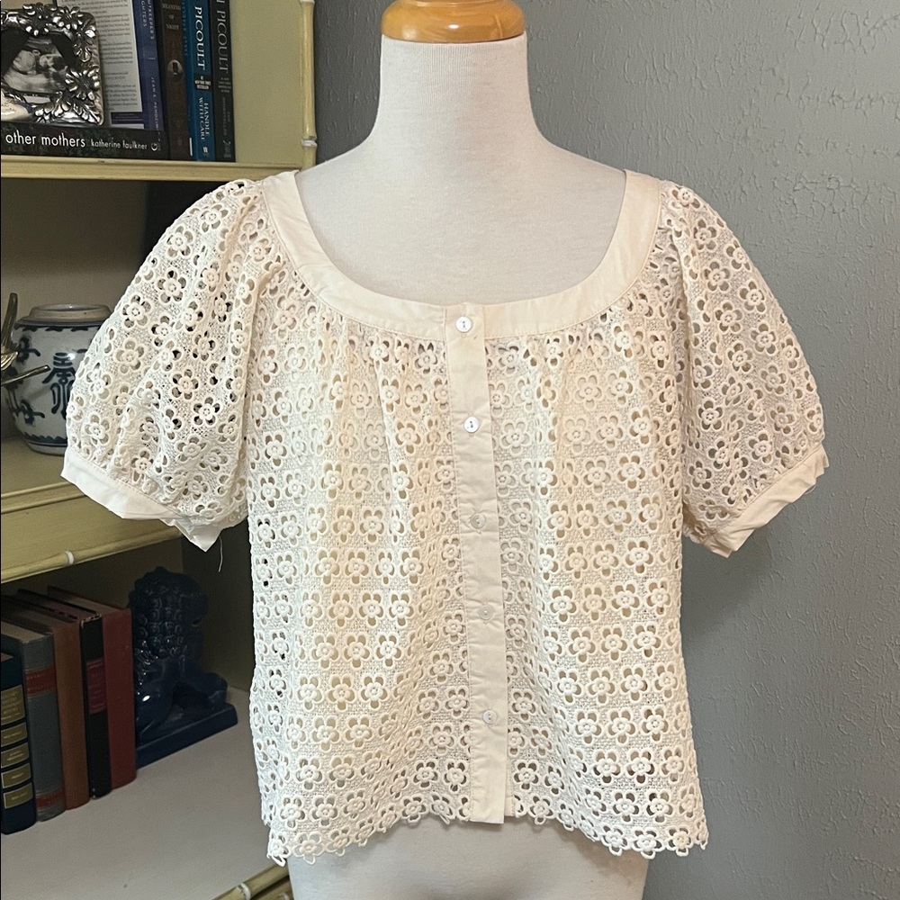 Elegant Cream Lace Women's Top